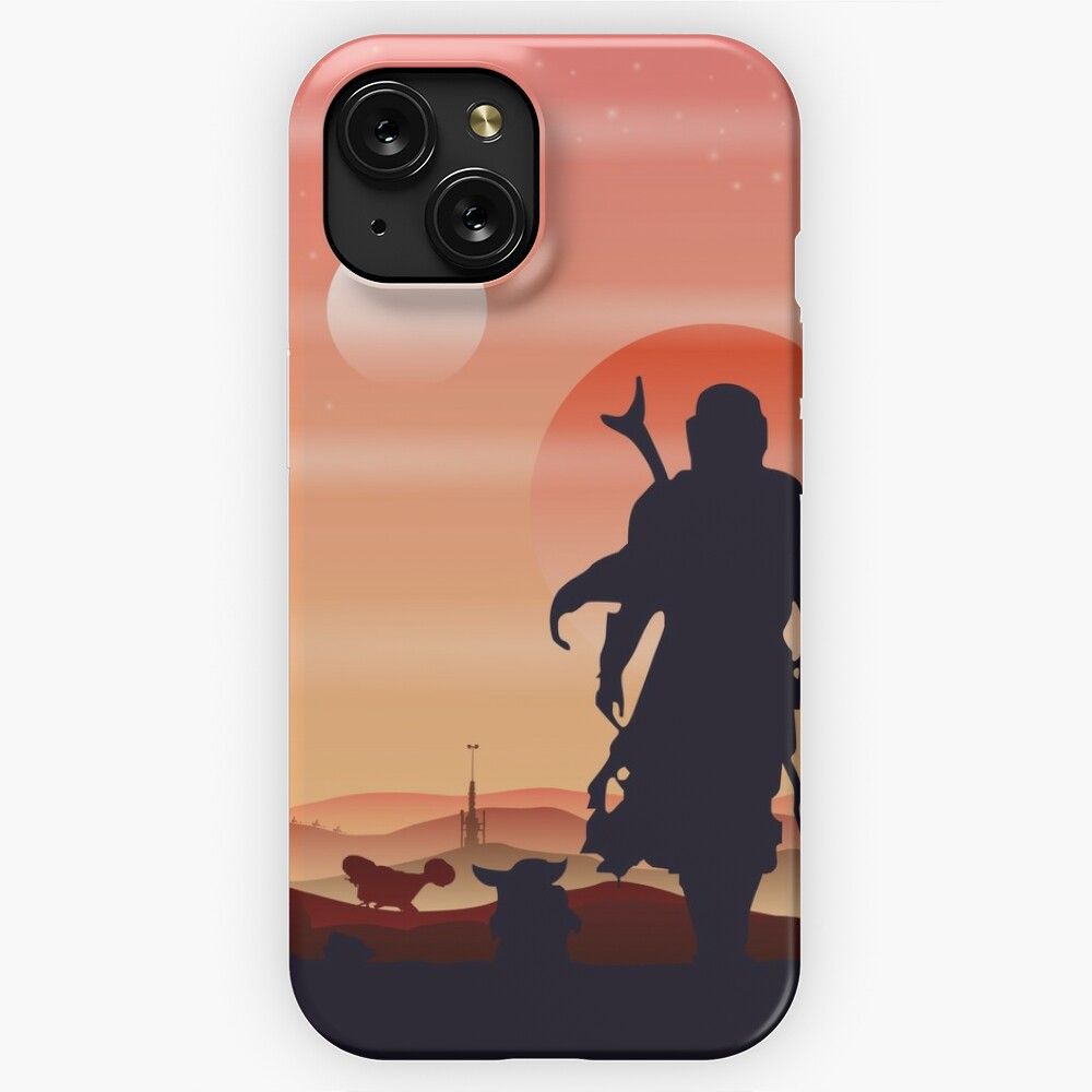 Mando Tatooine Scenery Art Print iPhone 15 Slim Phone Case Cover