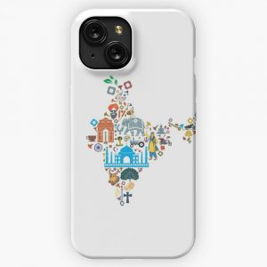 Map Of India With Its Culture iPhone 15 Slim Phone Case Cover