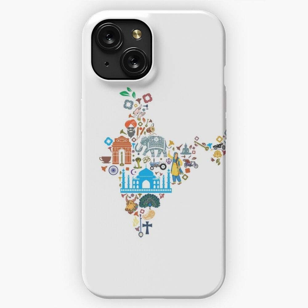Map Of India With Its Culture iPhone 15 Slim Phone Case Cover