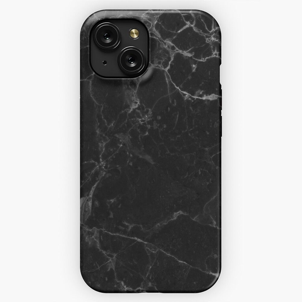 Marble Black iPhone 15 Slim Phone Case Cover