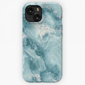 Marble Blue iPhone 15 Slim Phone Case Cover