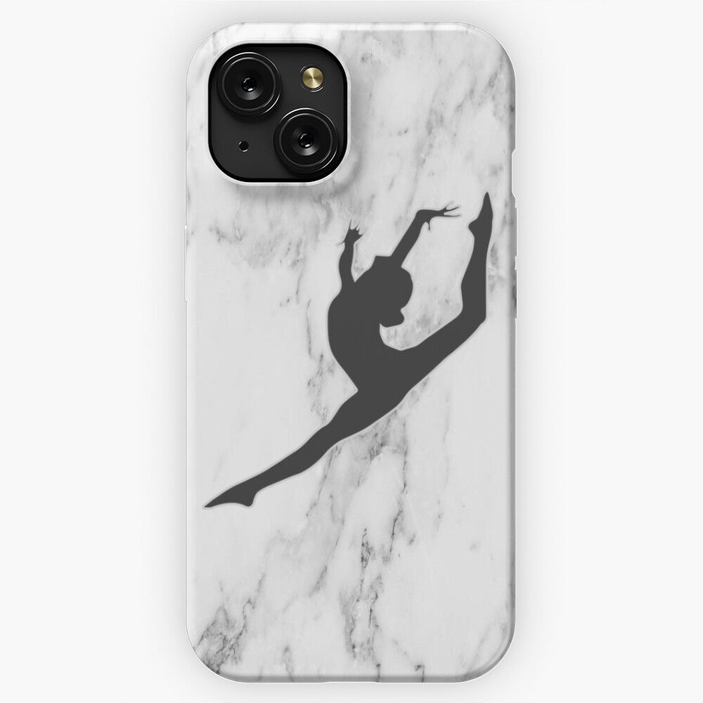 Marble Gymnast Silhouette iPhone 15 Slim Phone Case Cover