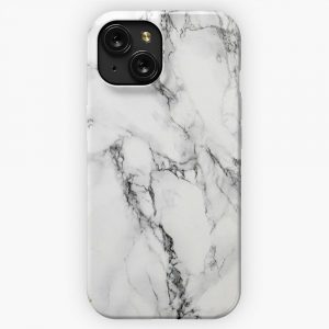 Marble White iPhone 15 Slim Phone Case Cover