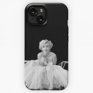 Marilyn Monroe In White Dress Black And White Vintage Wall Art iPhone 15 Slim Phone Case Cover