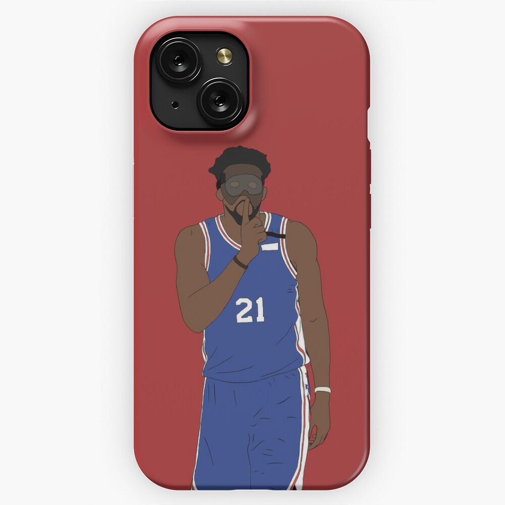 Masked Joel Embiid Says Shhh iPhone 15 Slim Phone Case Cover