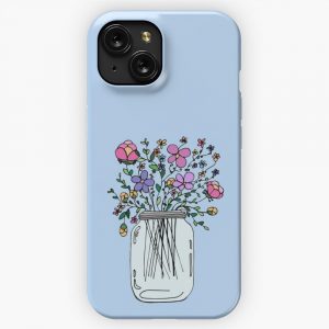 Mason Jar With Flowers iPhone 15 Slim Phone Case Cover