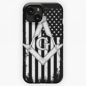 Masonic American Flag Square And Compass Freemason iPhone 15 Slim Phone Case Cover