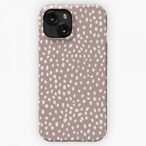 Mauve Dalmatian Print Mask iPhone 15 Slim Phone Case Cover