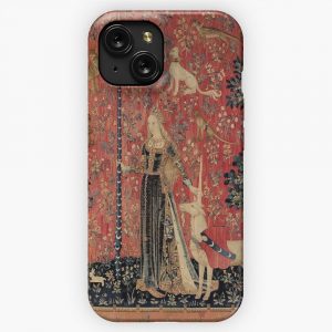 Medieval Unicorn Floral Tapestry 2 iPhone 15 Slim Phone Case Cover