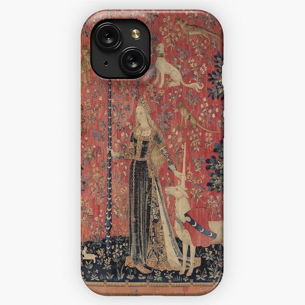 Medieval Unicorn Floral Tapestry 2 iPhone 15 Slim Phone Case Cover