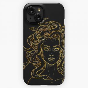 Medusa Black And Gold iPhone 15 Slim Phone Case Cover