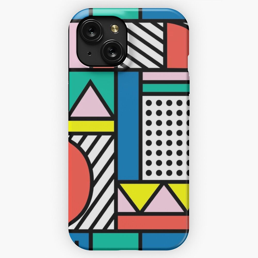 Memphis Color Block iPhone 15 Slim Phone Case Cover