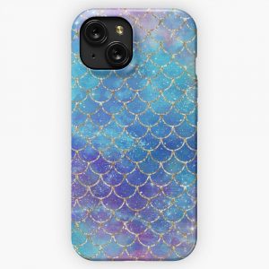Mermaid Scale Glitter Pattern Print Seamless iPhone 15 Slim Phone Case Cover