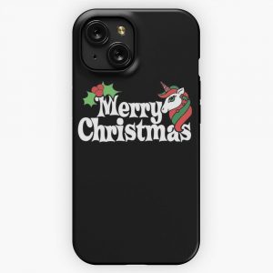 Merry Christmas Unicorn iPhone 15 Slim Phone Case Cover