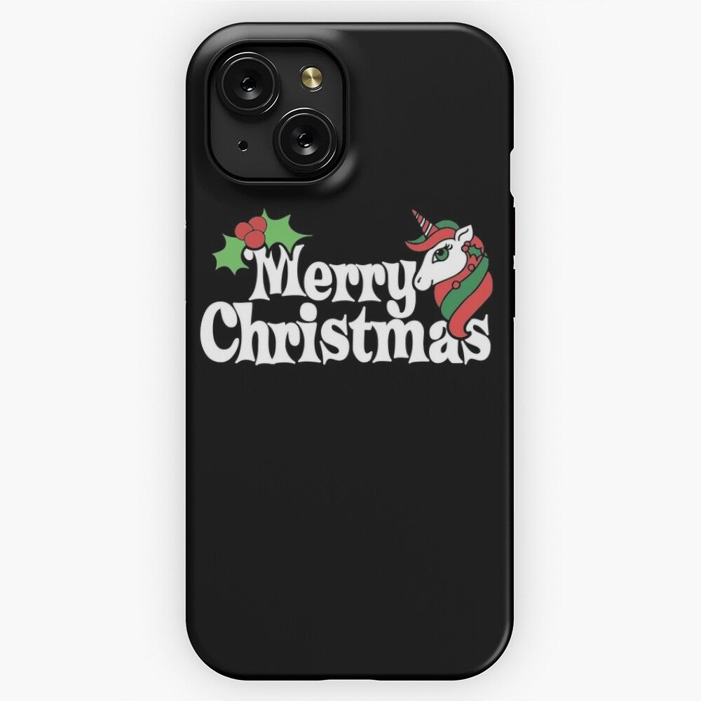 Merry Christmas Unicorn iPhone 15 Slim Phone Case Cover