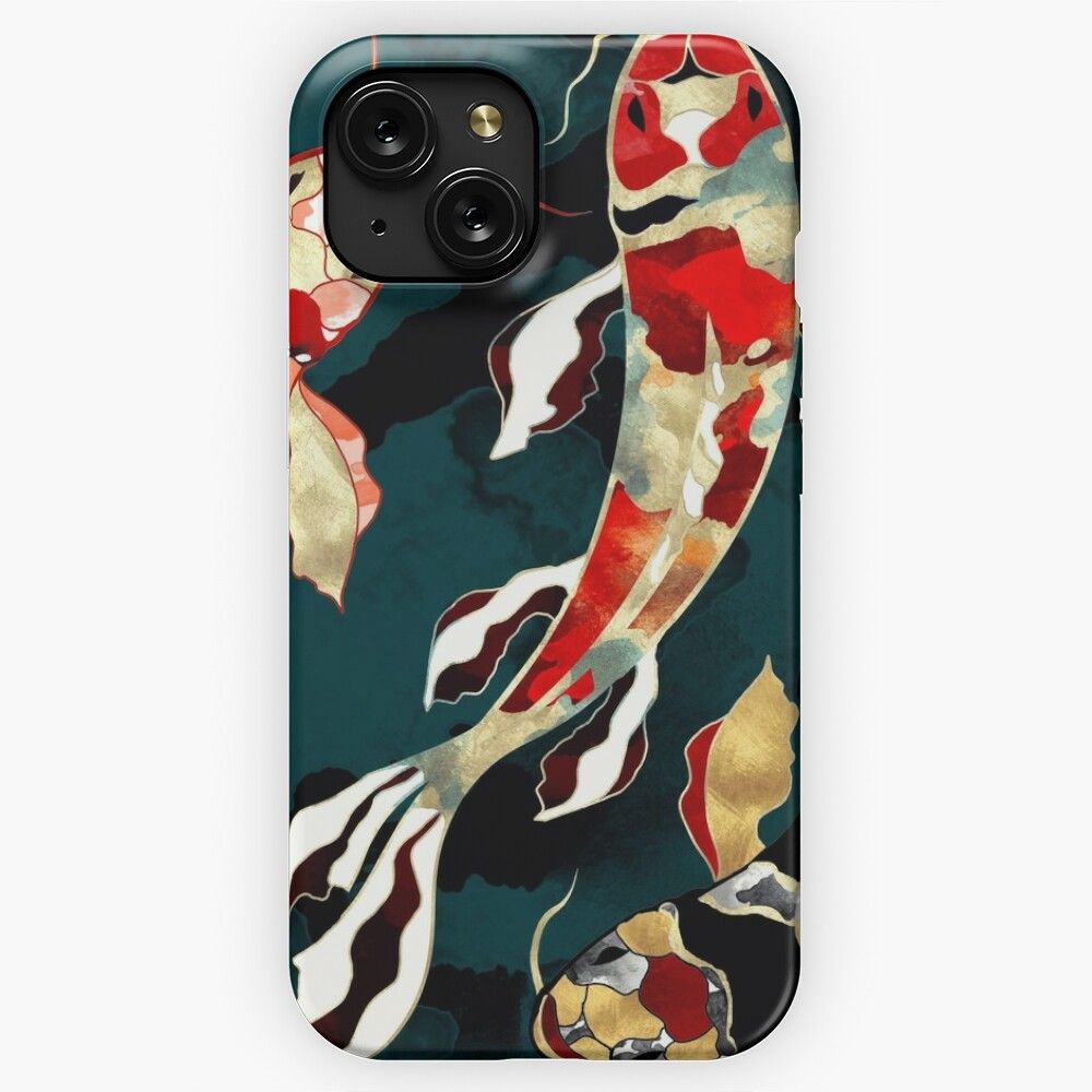 Metallic Koi iPhone 15 Slim Phone Case Cover