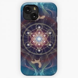 Metatrons Cube Merkabah Peace And Balance iPhone 15 Slim Phone Case Cover