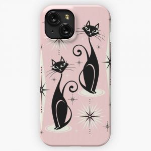 Mid Century Meow Retro Atomic Cats Lg Studioxtine iPhone 15 Slim Phone Case Cover
