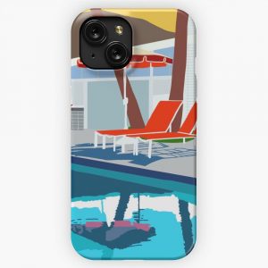 Mid Century Poolside iPhone 15 Slim Phone Case Cover