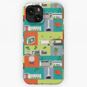 Mid Century Retro Love iPhone 15 Slim Phone Case Cover