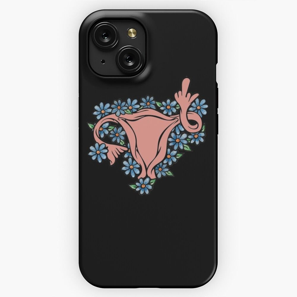 Middle Finger Uterus Pro Choice Feminist iPhone 15 Slim Phone Case Cover