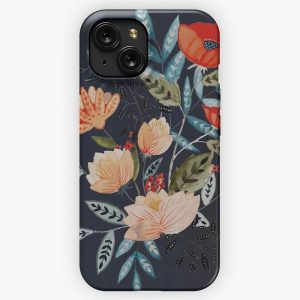 Midnight Bouquet iPhone 15 Slim Phone Case Cover