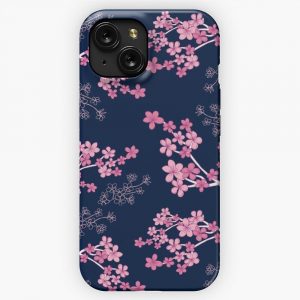 Midnight Cherry Blossoms iPhone 15 Slim Phone Case Cover