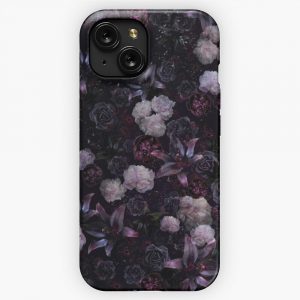 Midsummer Nights Dream Dark Floral Midnight Black Rose Night iPhone 15 Slim Phone Case Cover