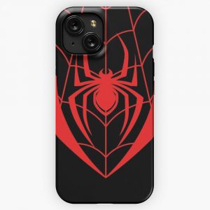 Miles Spider Insignia Black Red iPhone 15 Slim Phone Case Cover