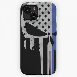 Military Skull Tactical Flag iPhone 15 Slim Phone Case Cover