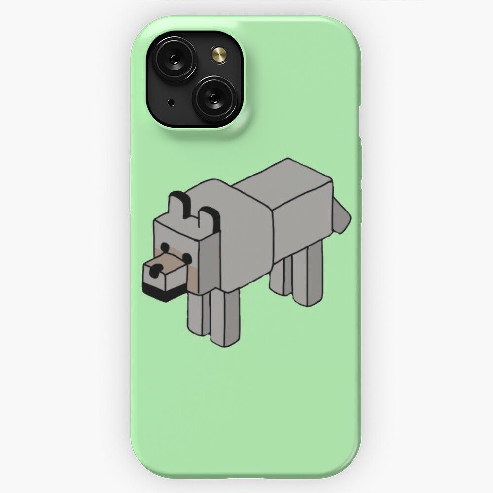 Minecraft Wolf Design iPhone 15 Slim Phone Case Cover