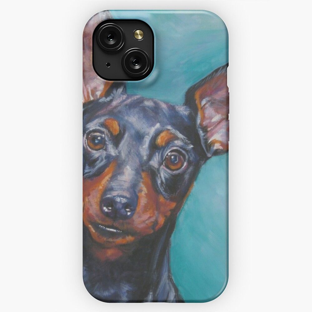 Miniature Pinscher Fine Art Painting iPhone 15 Slim Phone Case Cover