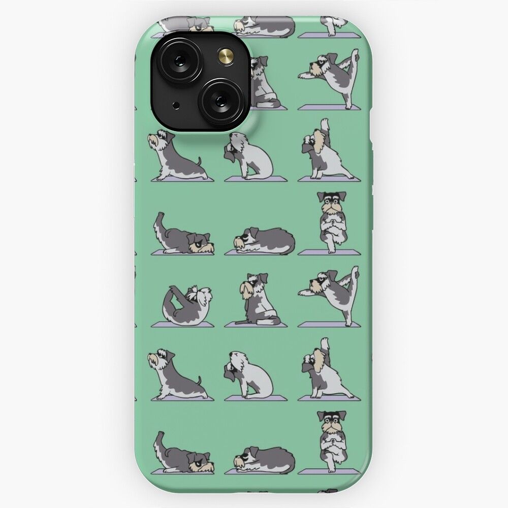 Miniature Schnauzer Yoga iPhone 15 Slim Phone Case Cover