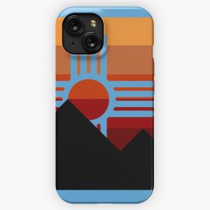 Minimalist Zia Mountain Sunset iPhone 15 Slim Phone Case Cover