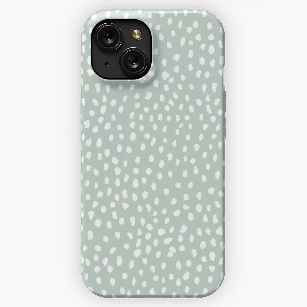 Mint Dalmatian Print iPhone 15 Slim Phone Case Cover