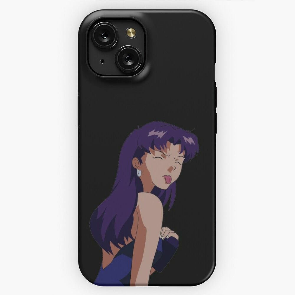Misato Sticking Out His Tongue iPhone 15 Slim Phone Case Cover