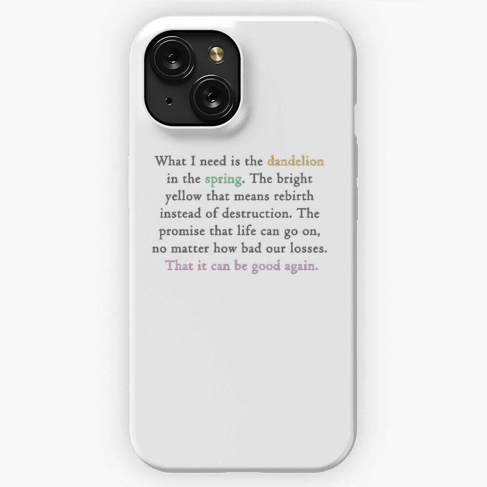 Mockingjay Quote Dandelion In The Spring iPhone 15 Slim Phone Case Cover