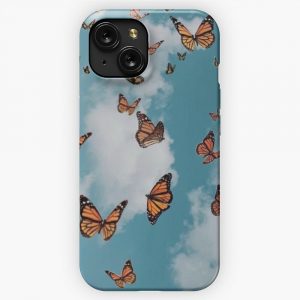 Monarch Butterflies In Clouds iPhone 15 Slim Phone Case Cover