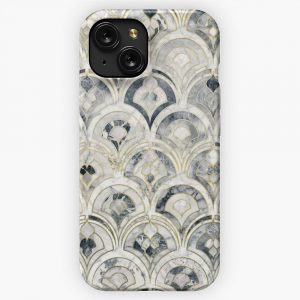 Monochrome Art Deco Marble Tiles iPhone 15 Slim Phone Case Cover