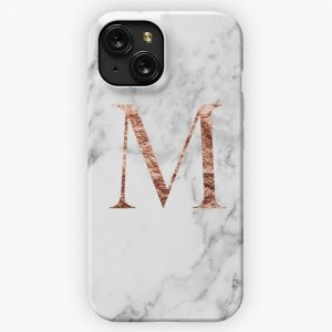 Monogram Rose Marble M iPhone 15 Slim Phone Case Cover