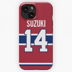 Montreal Canadiens Nick Suzuki Home Jersey Back iPhone 15 Slim Phone Case Cover