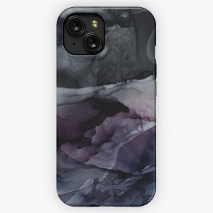 Moody Dark Chaos Inks Abstract iPhone 15 Slim Phone Case Cover
