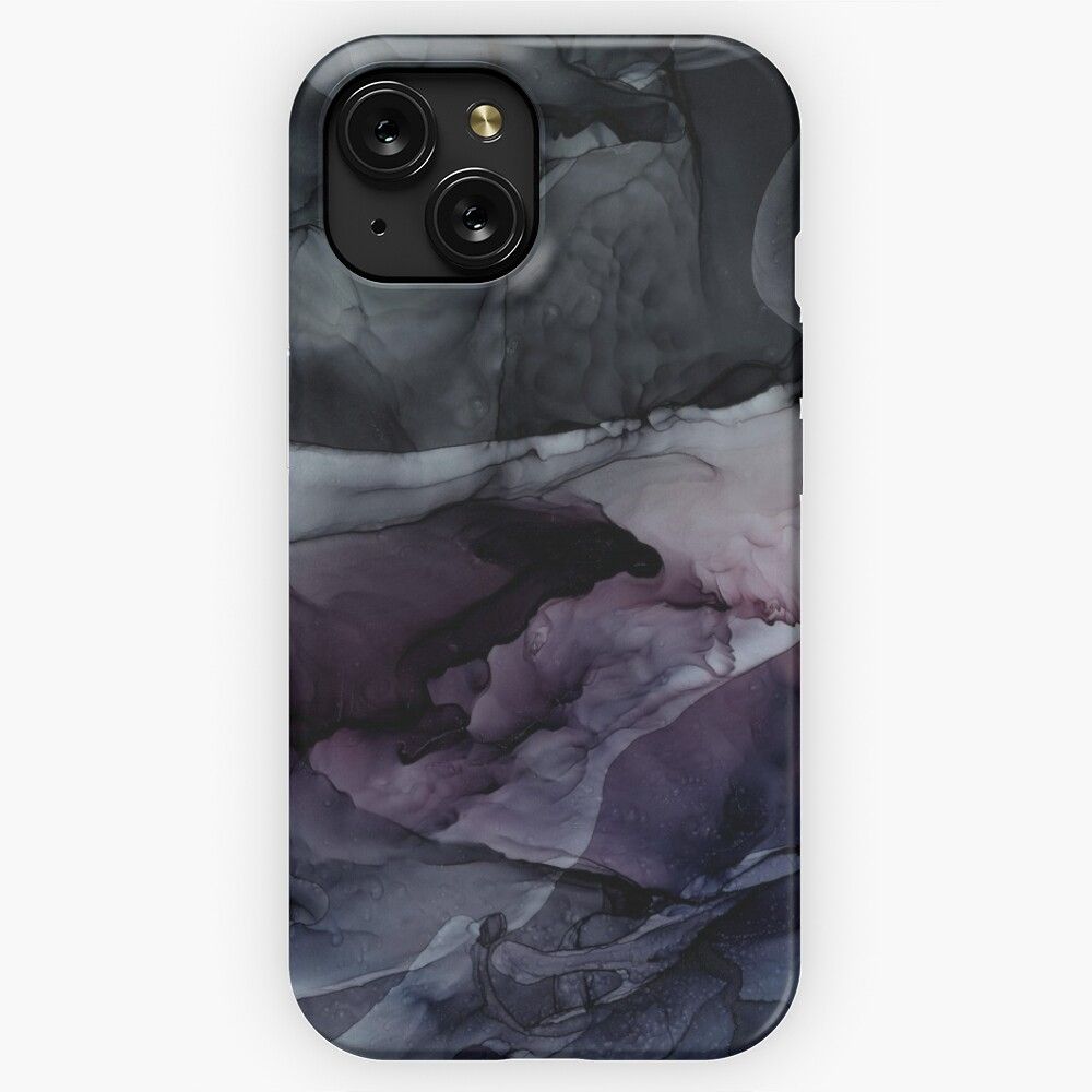 Moody Dark Chaos Inks Abstract iPhone 15 Slim Phone Case Cover