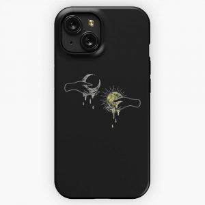 Moon And Sun Celestial Illustration Of Hands Holding A Dripping Moon And Sun iPhone 15 Slim Phone Case Cover