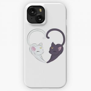 Moon Cat Heart iPhone 15 Slim Phone Case Cover