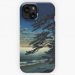 Moon Over Ninomiya Beach By Kawase Hasui iPhone 15 Slim Phone Case Cover