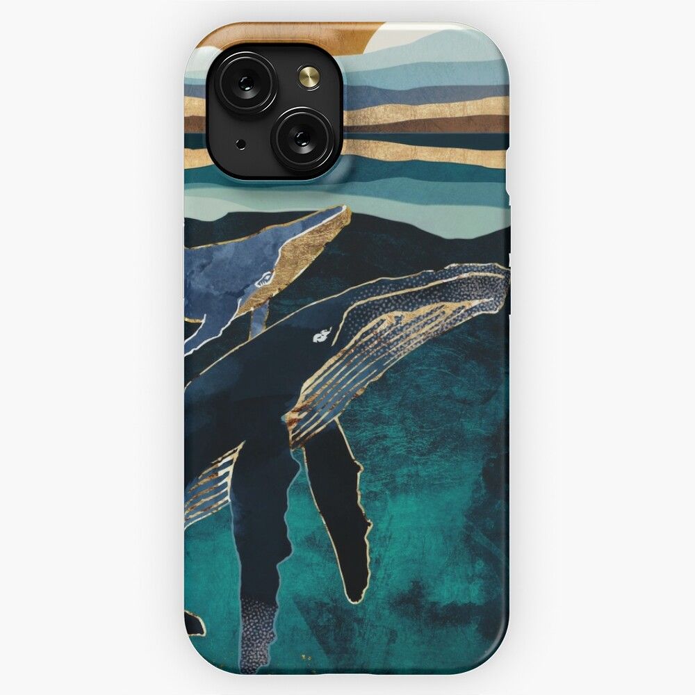 Moonlit Whales iPhone 15 Slim Phone Case Cover