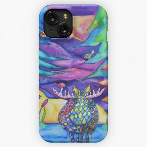 Moose Wall Art Colorful iPhone 15 Slim Phone Case Cover