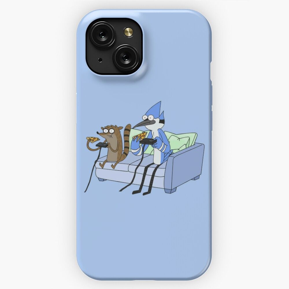 Mordecai And Rigby Pizza And Video Games iPhone 15 Slim Phone Case Cover