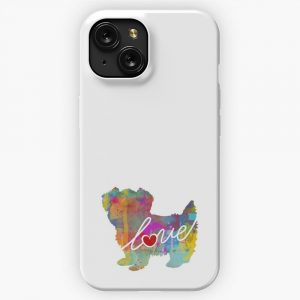 Morkie Maltese Yorkie Love A Bright And Colorful Watercolor Style Gift iPhone 15 Slim Phone Case Cover
